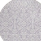 Homeroots 8' Lavender And Ivory Round Damask Washable Indoor Outdoor Area Rug 595165 - alternate 3