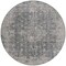 Homeroots 8' Charcoal And Silver Round Abstract Washable Indoor Outdoor Area Rug 616606 - alternate 4