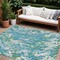 Homeroots 9' X 12' Teal Blue Ivory And Green Abstract Washable Indoor Outdoor Area Rug 600322 - alternate 1