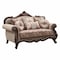 Homeroots 69in Beige and Gold And Brown Velvet Paisley Loveseat and Toss Pillows 347246 - alternate 4
