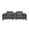 Homeroots 90in Dark Gray and Black Italian Leather Power Reclining Loveseat With Storage 720565 - alternate 1