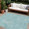 Homeroots 9' X 12' Teal Blue And Ivory Abstract Washable Indoor Outdoor Area Rug 594963 - alternate 1