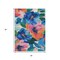 Homeroots 3' X 5' Navy Blue And Sky Blue Floral Washable Indoor Outdoor Area Rug 611071 - alternate 4