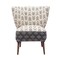 Homeroots 30" Charcoal Cream and Brown Geometric Wingback Chair 548248 - alternate 6