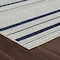 Homeroots 4' X 6' Blue and Cream Striped Distressed Indoor Outdoor Area Rug 558781 - alternate 4