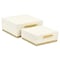 Homeroots Set of Two White And Gold Square Nesting Decorative Storage Boxes With Lids, 2PK 712923 - alternate 5