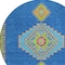 Homeroots 8' Denim Blue Red And Green Round Oriental Washable Indoor Outdoor Area Rug 598402 - alternate 4