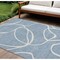 Homeroots 10' X 14' Denim Blue And Ivory Abstract Washable Indoor Outdoor Area Rug 597474 - alternate 1