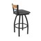 Holland Bar Stool Co Revelle 30in Swivel Bar Stool with Black Wrinkle Finish, Medium Back and Graph Coal Seat 881 - alternate 5