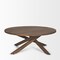 Homeroots 42" Brown Solid Wood Round Cross Legs Coffee Table 597142 - alternate 4