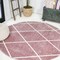 Jonathan Y Cole Minimalist Diamond Trellis Rose/White 5 ft Round Area Rug SEU102B-5R - alternate 1