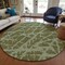 Homeroots 8' Round Green Round Abstract Washable Non Skid Indoor Outdoor Area Rug 559645 - alternate 7