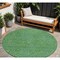 Homeroots 8' Green And Blue Round Abstract Washable Indoor Outdoor Area Rug 599798 - alternate 1