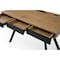 Homeroots 43" Natural and Black Writing Desk With Three Drawers 543775 - alternate 3