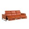 Homeroots 103" Camel Top Grain Leather Reclining Metal USB Sofa 720338 - alternate 4