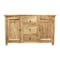 Homeroots 60in Natural Distressed Solid Wood Three Drawer Sideboard With Two Doors 606318 - alternate 5