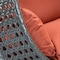 Leisuremod Charcoal Wicker Hanging 2 person Egg Swing Chair Dark Orange Cushions ESCCH-57DOR - alternate 3