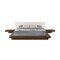 Homeroots Walnut and White Wood And Faux Leather King Bed Frame With Attached Nightstands 486264 - alternate 1