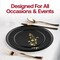 Smarty Had A Party Black with Gold Floral Plastic Dinnerware Value Set, 240PK 220BGVP-CASE - alternate 6