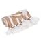 Homeroots 50" X 60" Gold and Ivory Woven Cotton Striped Throw Blanket with Tassels 548929 - alternate 4