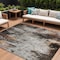 Homeroots 8' X 10' Gray Rust And Ivory Abstract Washable Indoor Outdoor Area Rug 615863 - alternate 1