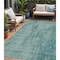 Homeroots 5' X 8' Teal Blue And Gray Geometric Washable Indoor Outdoor Area Rug 594588 - alternate 1
