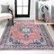 Jonathan Y Bausch Bohemian Distressed Chenille Non-Slip Washable Dark Pink/Black/White 5ft x 8ft Area Rug WSH201B-5 - alternate 1