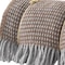 Homeroots 55" X 70" Chocolate And Gray Cotton Blend Woven Checkered Plush Throw Blanket with Fringe 633074 - alternate 2
