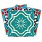 Homeroots 4" X 4" Turq And Terra Cotta Scroll Peel And Stick Removable Tiles 390863 - alternate 2