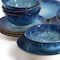 Elama Oceanus 16 Piece Porcelain Double Bowl Dinnerware Set in Blue ELM-OCEANUS-16 - alternate 5