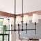 Vaxcel Camden 5 Light Matte Black Linear Chandelier Island Pendant Fixture White Fabric Shade H0289 - alternate 5