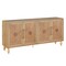 Homeroots 68" Natural Distressed Carved Geometric Sideboard with Four Doors 568412 - alternate 5