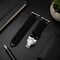 Elegani Leather Band Compatible with Apple Watch 41mm, Black, Silver, Black, Rose Gold, Yellow Gold Buckle SDQR-BLK-41 - alternate 2