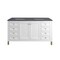 James Martin Vanities Chicago 60 in. Double Vanity, Glossy White, w/ 3 CM Charcoal Soapstone Silestone Top 503-V60D-GW-3CSP - alternate 1