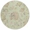 Homeroots 8' Artichoke Green Mint Green And Taupe Round Floral Washable Indoor Outdoor Area Rug 589448 - alternate 3