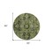Homeroots 8' Round Olive Green and Dark Green Round Oriental Washable Non Skid Indoor Outdoor Area Rug 563777 - alternate 4