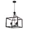 Vaxcel Pratt 3-Light Open Frame Cage Pendant Light, Matte Black , Farmhouse, 15-In. Wide P0469 - alternate 1