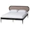 Baxton Studio Shirin Mid-Century Beige Fabric and Black Wood Queen 4-Piece Bedroom Set 255-14152-14151-14150-14149-ZORO - alternate 2