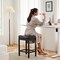 Simple Deluxe Bar Stools Set of 2, PU Leather Counter Height Bar Stools, Set of 2 Kitchen Stools with Saddle Seat 3A88CHAIR6100BLK02 - alternate 3