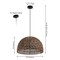 Jonathan Y Campana 20" 1-Light Bohemian Modern Woven Rope/Iron LED Pendant, Brown JYL6504F - alternate 4