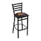 Holland Bar Stool Co 30" Blk Wrinkle Oklahoma State Stationary Bar Stool, Ladder Back L00430OKStUn - alternate 1