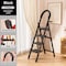 Wrightmaster 3.8 ft. Steel Step Ladder, 9 ft. Reach 500 lbs. Capacity with Non-Marring Feet and Shelf Black ZoroY-BLACK4 - alternate 3