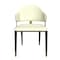 Leisuremod Aria Modern Dining Chair in Leather and Iron Legs with Curved Back in Blue, 2PK AC45BU2 - alternate 3