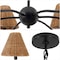 Jonathan Y Grady 35" 6-Light Grand Coastal Farmhouse Adjustable Swooping Arm Metal w/Hand-Woven Rattan Shades L JYL9560C - alternate 4
