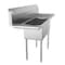 Koolmore 2 Compartment Stainless Steel NSF Commercial Kitchen Prep & Utility Sink with 2 Drainboards SB151512-15B3 - alternate 4