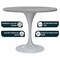 Leisuremod Square 36.42 in W, 29.35 in L, Resin/Steel, White VT20W-S36WMR - alternate 4