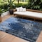 Homeroots 9' X 12' Navy Blue And Denim Blue Abstract Washable Indoor Outdoor Area Rug 577233 - alternate 1