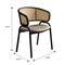 Leisuremod Ervilla Dining Arm Chair with Wicker Back and Leather Seat in Taupe, 2PK EC20TP-L2 - alternate 5
