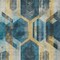 Homeroots 3' X 5' Teal Blue Gold And Silver Geometric Washable Indoor Outdoor Area Rug 618757 - alternate 6