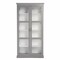 Homeroots Gray Cornice Molding Double Door Curio Cabinet 401666 - alternate 4
